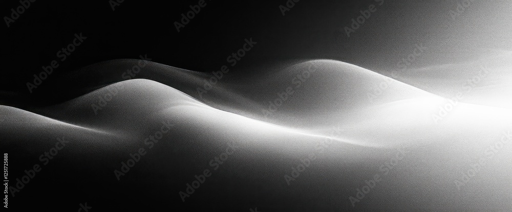 Poster black and white minimalist abstract gradient design with dramatic lighting and smooth transitions