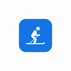 cross country skiing icon sign vector
