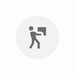 hold medium box icon sign vector