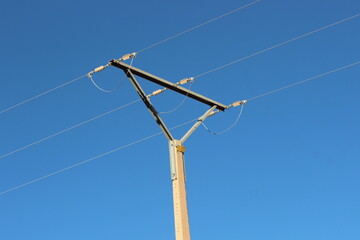 Power Electric Pole with Line Wire