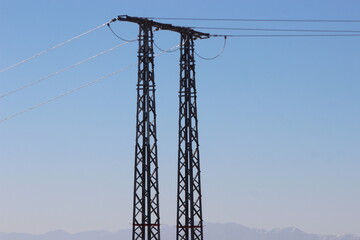 Power Electric Pole with Line Wire