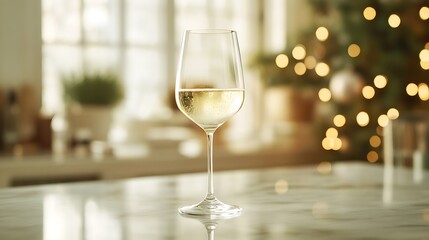 Sparkling Wine Glass Festive Holiday Setting