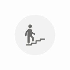 stairs heading up icon sign vector