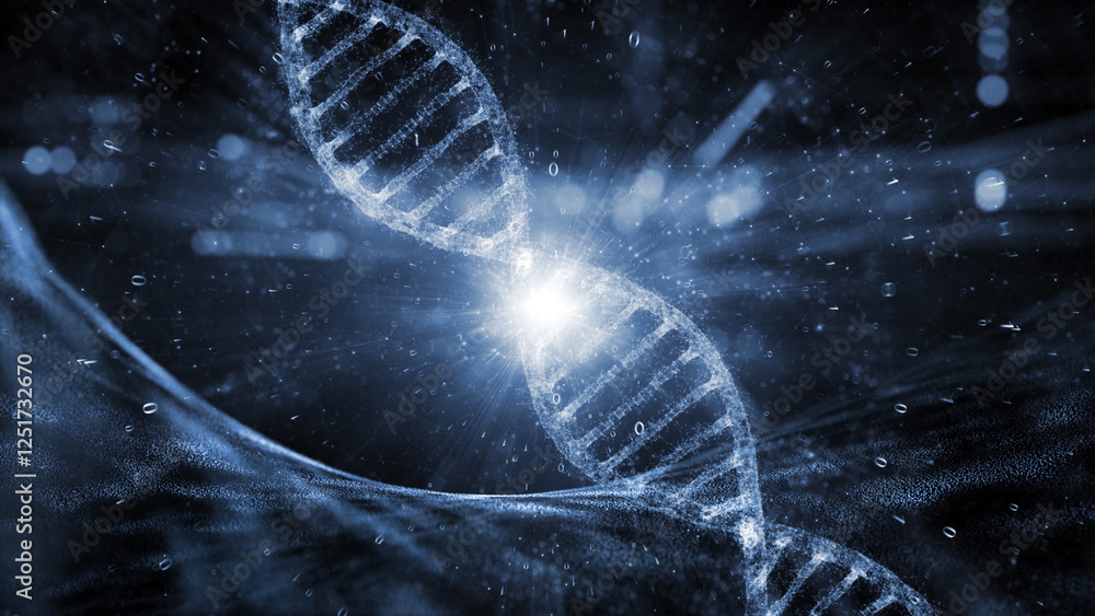 Canvas Prints dna chain digital cyber science background illustration. concept science.
