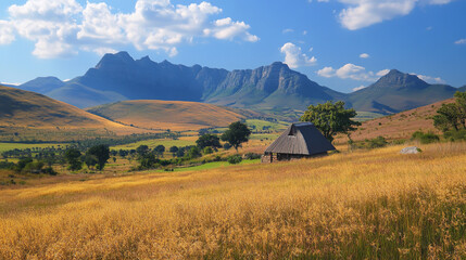 Fototapeta premium The South Africa A country with diverse landscapes, wildlife safaris, and vibrant cultures