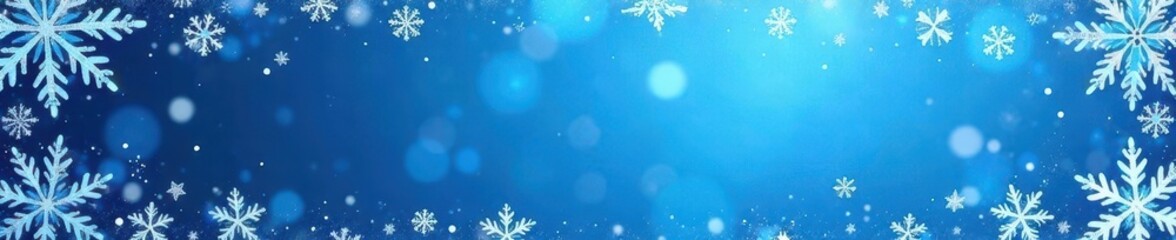 Intricate blue snowflake border, perfect for winter designs , backdrop, crystal