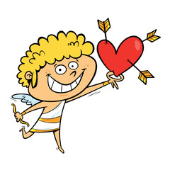cupid with heart