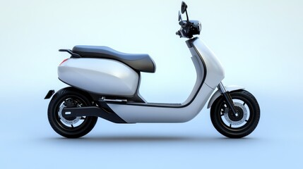 Obraz premium Modern electric scooter, studio shot, light-blue backdrop, minimalist presentation