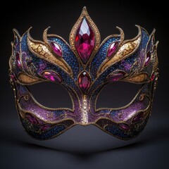 Elegant Decorative Mask with Rich Colors and Gems