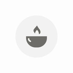 bowl flame icon sign vector