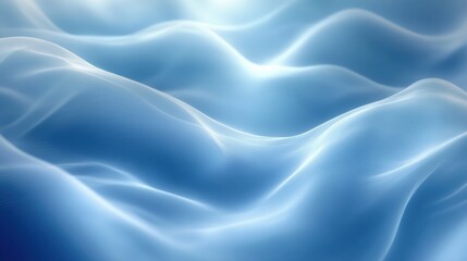 Obraz premium Soft, flowing waves of light blue fabric create a serene, tranquil atmosphere.
