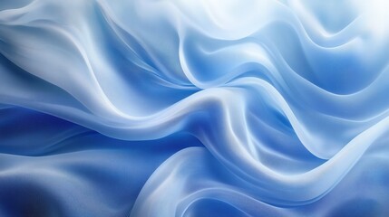 Obraz premium Soft blue fabric drapes creating a serene, flowing texture.