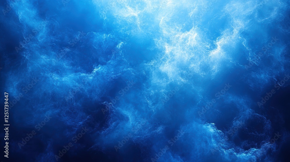 Poster abstract blue clouds creating a serene and tranquil atmosphere.