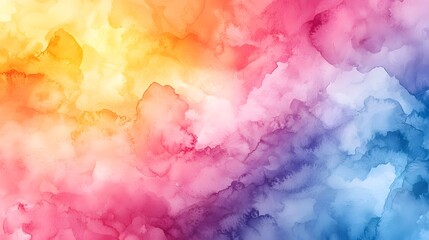 Fototapeta premium Vibrant Watercolor Abstract Background with Colorful Fluid Splashes and Gradient Overlay
