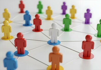 Modern social network visualization with leadership and connectivity theme
