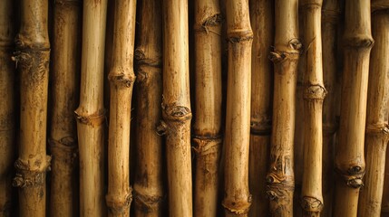 Close-up of a bamboo wall, natural texture. Use Background image, decor