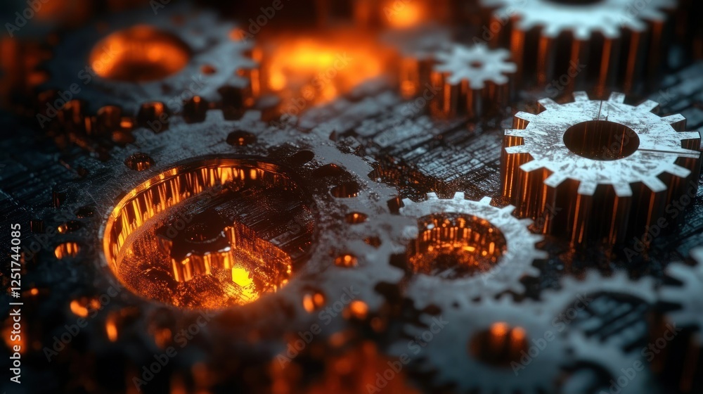 Fototapete Rust Programming Gears for Efficient System Performance and Memory Safety