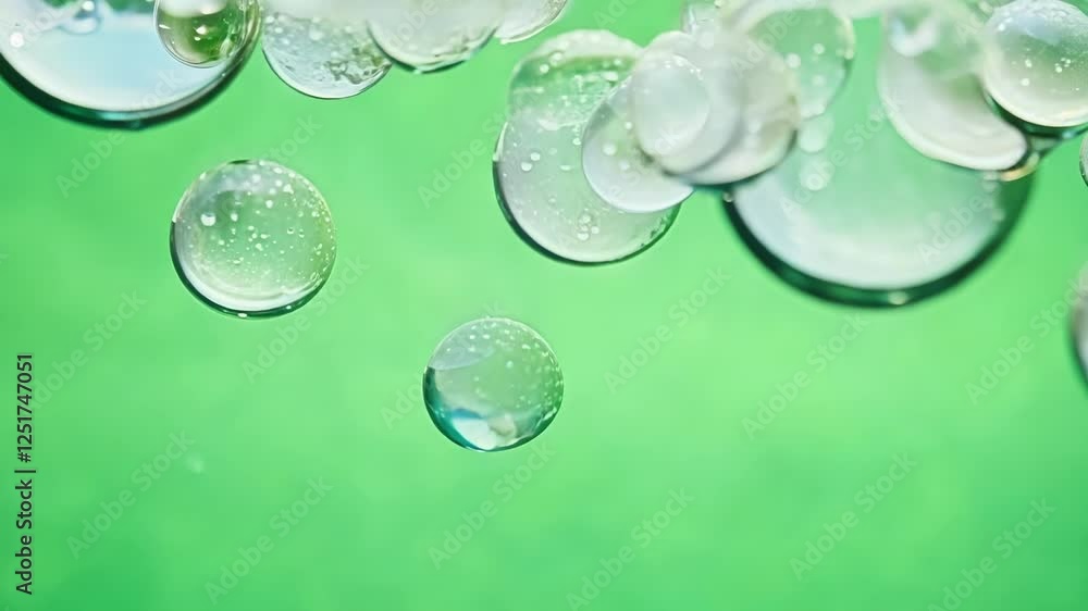 Fototapete shimmering bubbles rise and mingle creating an enchanting visual display against the backdrop. green