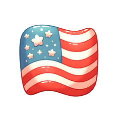 Cartoon-style American flag with stars