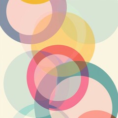 Fototapeta premium Abstract Colorful Circle Overlays in Soft Tones