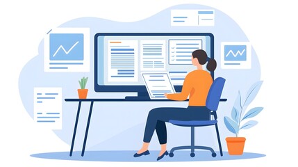 Businessperson validating online documents to align with company policies and legal requirements