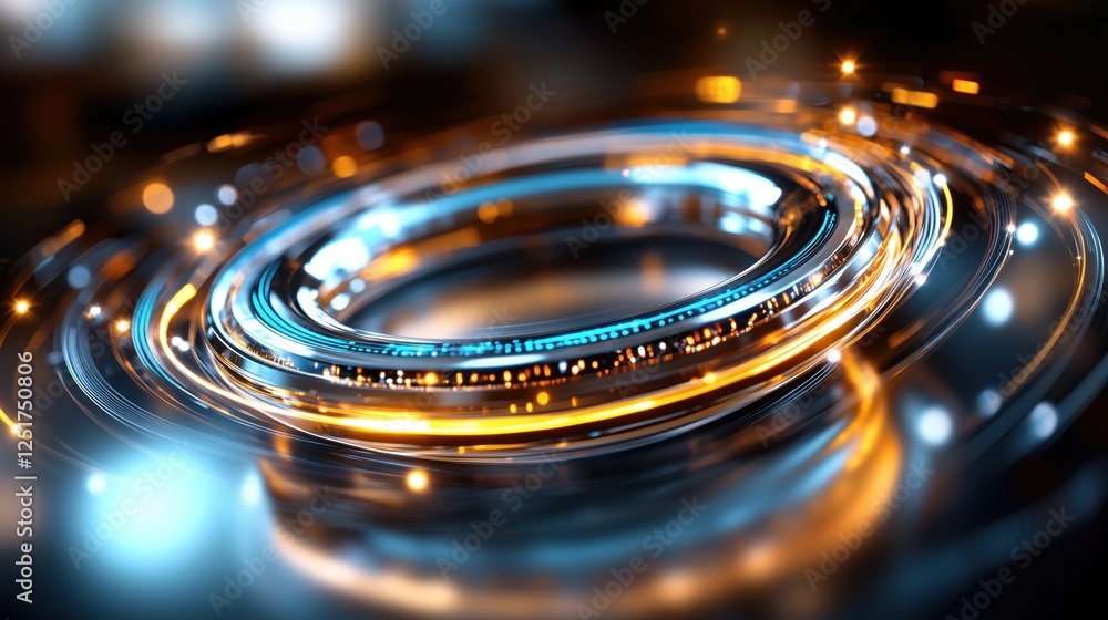 Poster circular rings of vibrant colors swirl and pulse, creating a mesmerizing pattern that captures the e