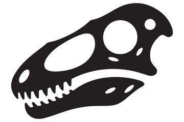 Dinosaur skull silhouette illustration vector graphic prehistoric fossil art