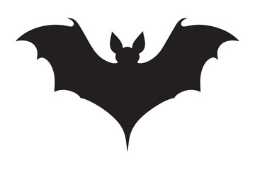 Simple bat silhouette vector halloween design spooky animal style