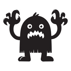Cute monster silhouette vector illustration graphic kids design element