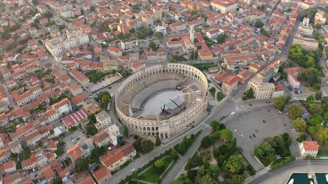Pula amphitheater in the morning, Croatia.