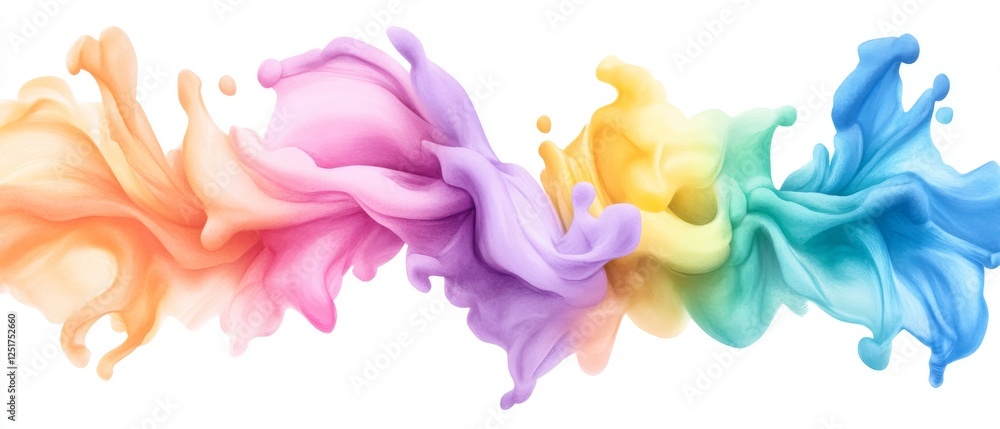 Poster dynamic watercolor swirl with vibrant colors creating lively effect