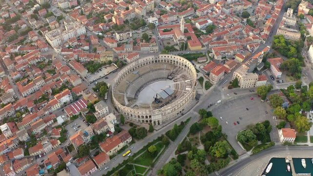Pula amphitheater in the morning, Croatia.