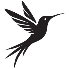 Hummingbird Silhouette Vector Illustration Graceful Bird Design Element