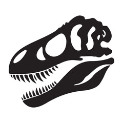 T Rex Skull Silhouette Dinosaur Fossil Head Vector Illustration © Creative Image  