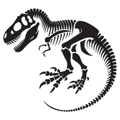 Tyrannosaurus Rex Skeleton Silhouette Vector Illustration Paleontology Design © Creative Image  