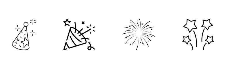 Festivals and Celebrations Icon Set.