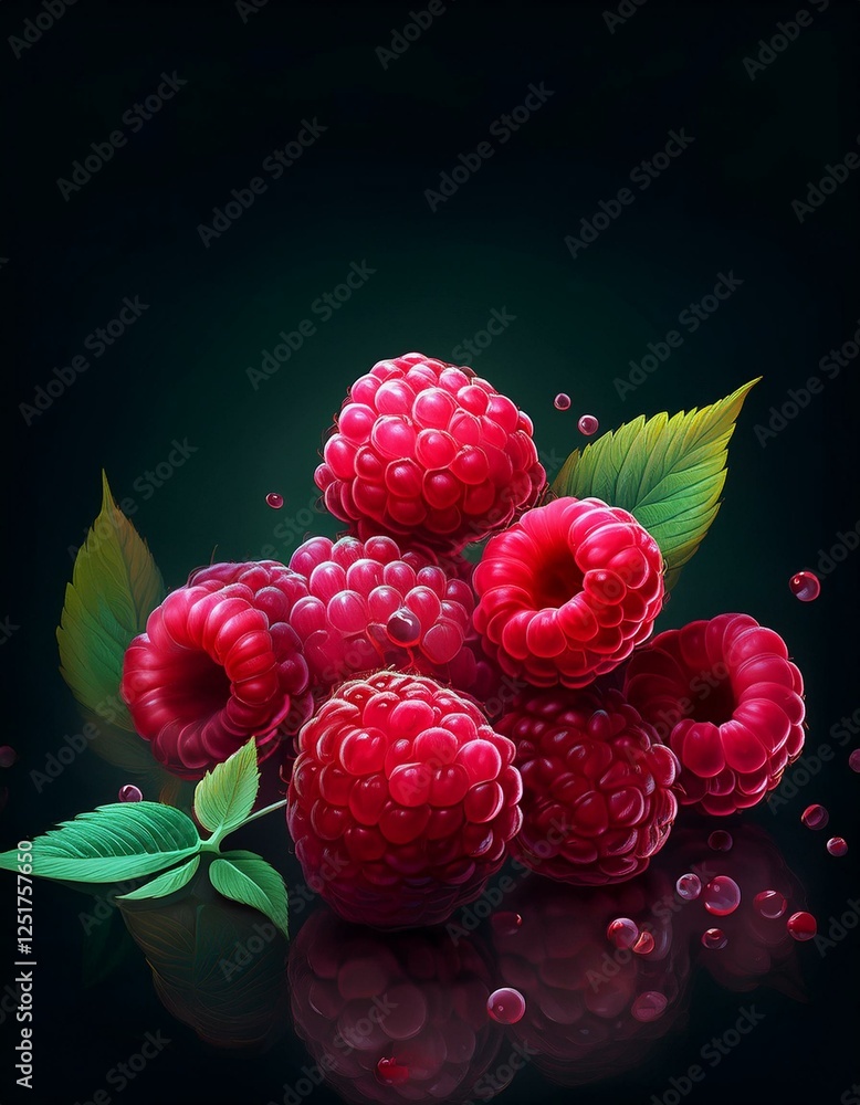 Poster Frische Himbeeren