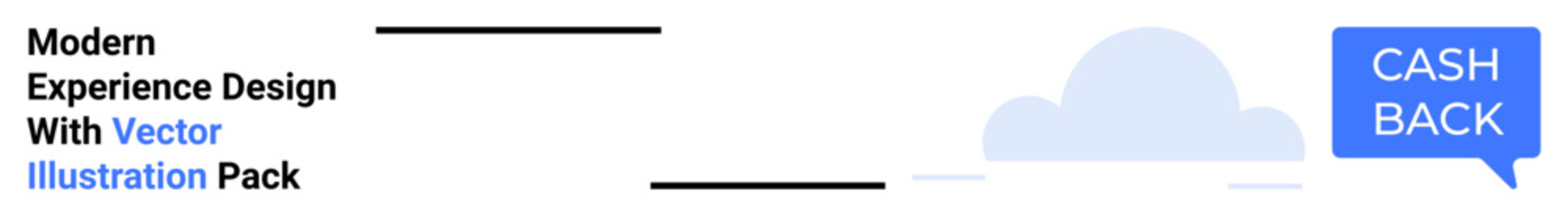 Cloud shape with a vibrant Cash Back speech bubble emphasizing rewards or promotions. Ideal for finance, e-commerce, digital apps, marketing campaigns, loyalty programs, special offers, flat landing