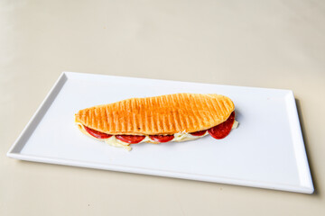 Turkish karisik atom Ayvalik tost ( kasarli bazlama tost) . Sucuklu, Kasarli, kavurmali karisik...