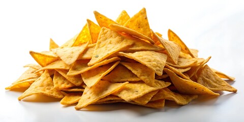 Delicious potato chips, isolated on transparent white background, clipping path