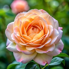 Rose illustration, top view, isolated on transparent white background, clipping path