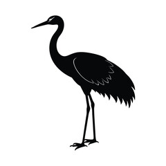 heron silhouette vector illustration on white BG