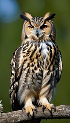 Fototapeta premium owl bubo eagle species bubo owl eagle eurasian bird owl white background standing cut-out wild animal animal themes grey no people wildlife vertebrate isolated on white alone one animal front view