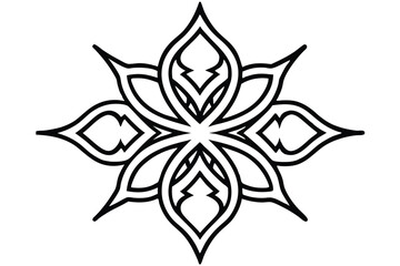 black and white flower Ornate Vintage Ornament Design