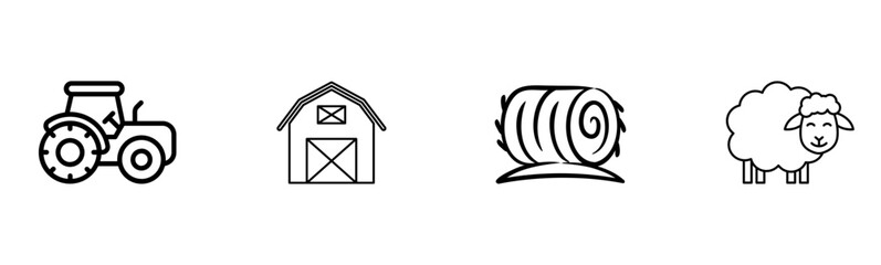 Farm Life Icon Set.