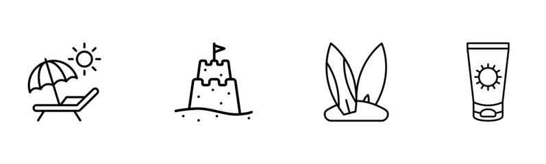 Beach and Summer Fun Icon Set