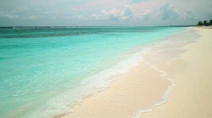 Relaxing beach getaway tropical paradise landscape photography serene ocean waves aerial view tranquil escape to nature