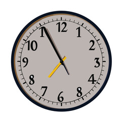 12 hours wall clock diplaying 6:55 time