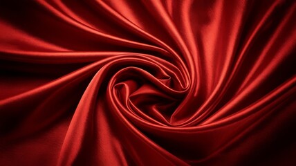 Obraz premium Close-Up of Red Silk Fabric with Folds
