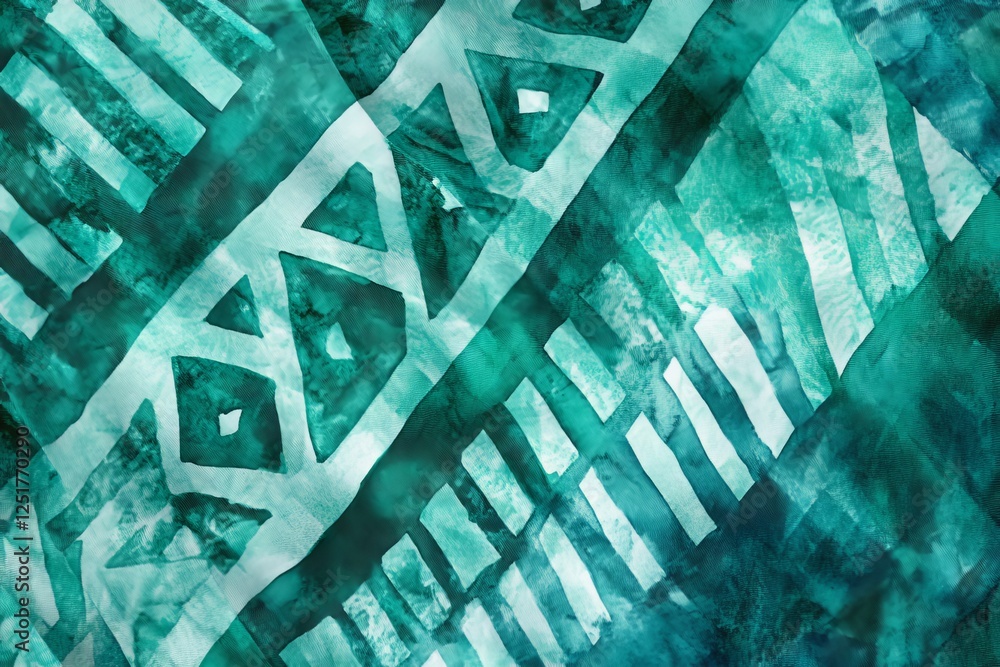 Poster intricate turquoise patterns create vibrant and artistic textile design